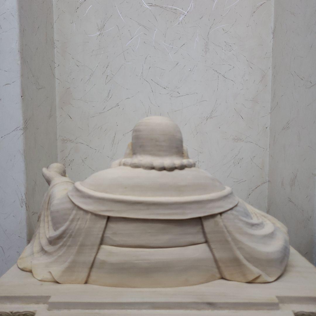 Ｂフライデー　縁起物 七福神楠材１木造り 特上彫り布袋座像★福徳円満 ほていさん