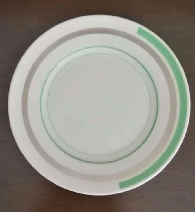 逸品　 シェリー　ケーキ皿　飾り皿　アールデコ　銀彩幾何学模様 1925年製