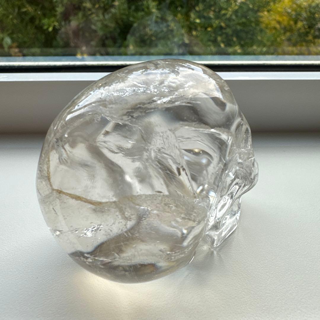 スカル　クリスタル　虹　クリアクォーツ　アイリス　水晶　163.6g 天然石