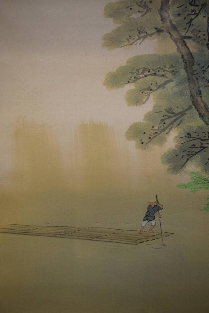 真作/分部五鈴/嵐峡青楓/桐共箱付/布袋屋掛軸HF-928