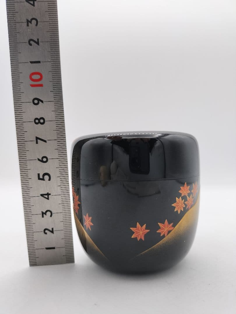 c685 棗 紅葉山蒔絵 堂畑勝峰 木箱 茶道具 古物