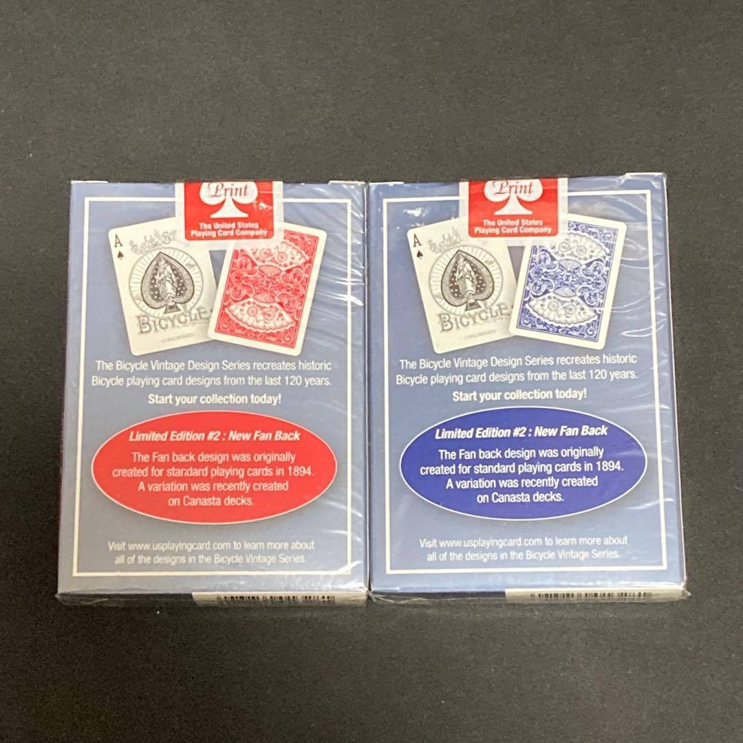 Bicycle Vintage Design New fan back赤青セット