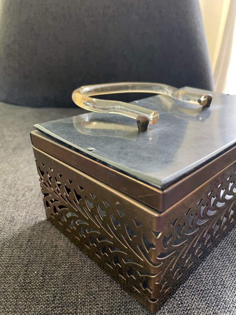 ヴィンテージ ベークライト ルーサイト バッグ メタルボックス 型 1950