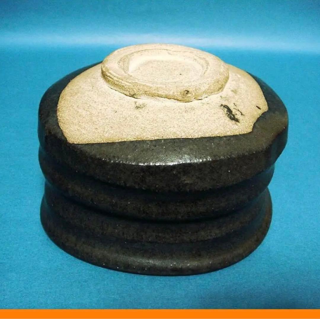 214『織部黒茶碗』玄　/骨董品 古美術 アンティーク 古玩