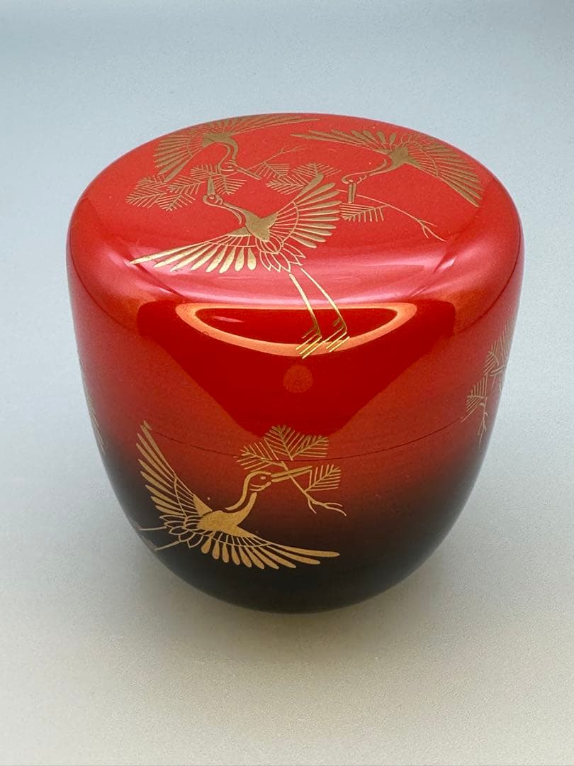 茶道具　棗　西村松雲　松喰鶴