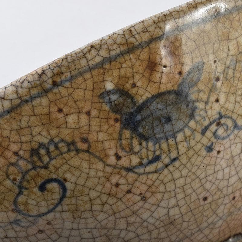 茶道具　瀬戸焼　古瀬戸　染付鳳凰文　平茶碗　鉢　C　R8598H