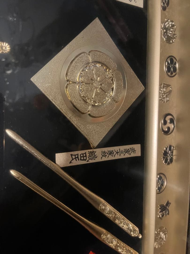 日本刀模造刀額飾り 、模造刀額飾り 武家三大家家紋付き 、徳川 、織田 、豊臣