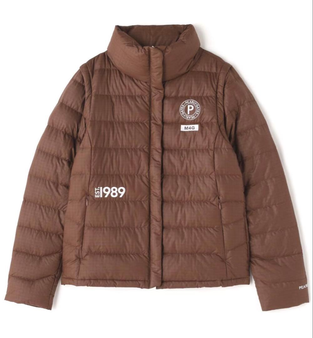 原英莉花プロ着用★パーリーゲイツPEARLYGATESダウンジャケット茶0S