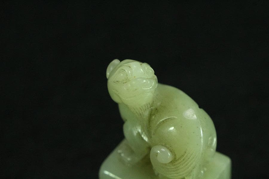 中国美術 白玉 獅子 印(K-YC542)