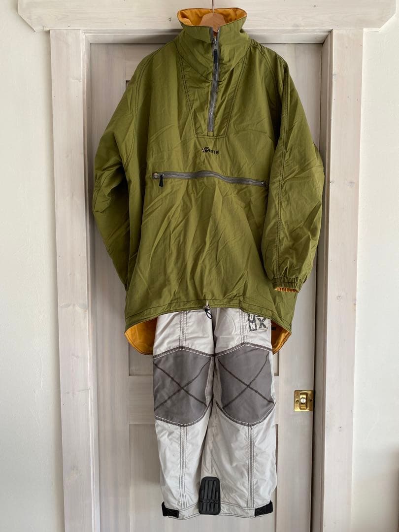 Sims ハーフジップ アウター オリーブグリーン マスタード スノボ スキー