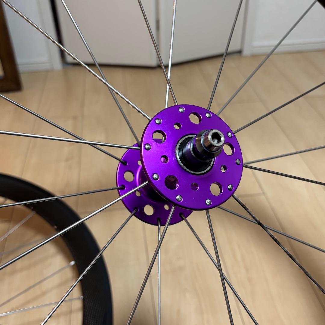 ピスト　手組みカーボンホイール前後　philwoodハブ dtswiss