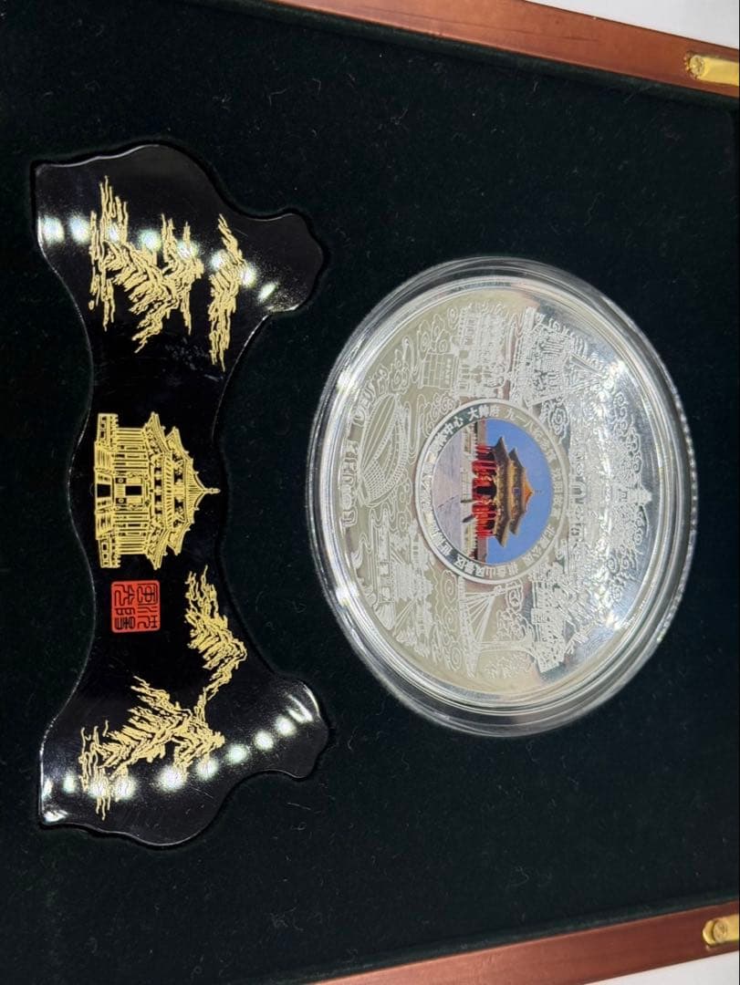 銀製 天壇デザイン皿 証明書付き