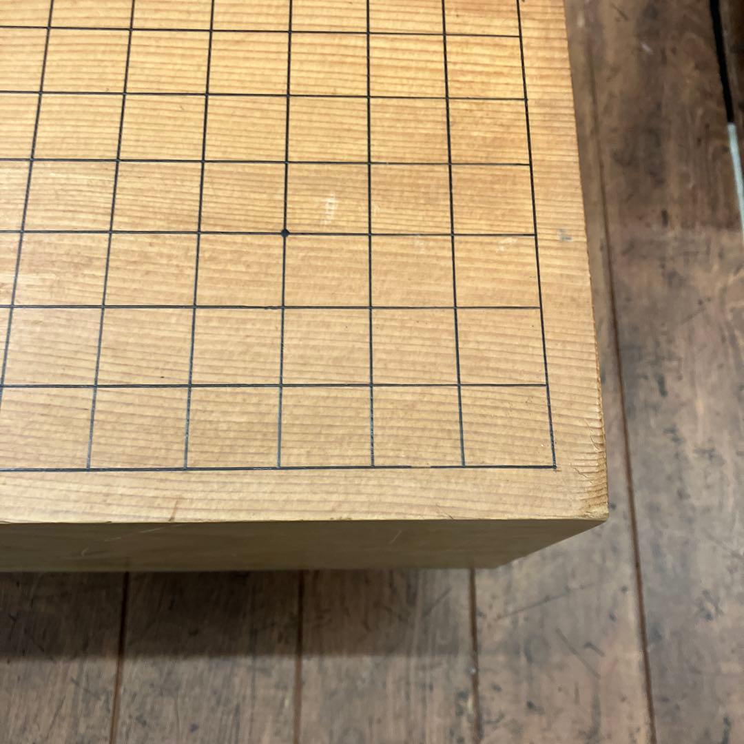 ②昭和レトロ 木製 囲碁版 囲碁盤 板 脚付 へそあり ボードゲーム 伝統ゲーム