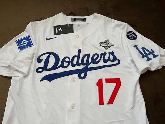 大谷翔平2025WSホームReplicaジャージ♯34&WS2025パッチ付　M