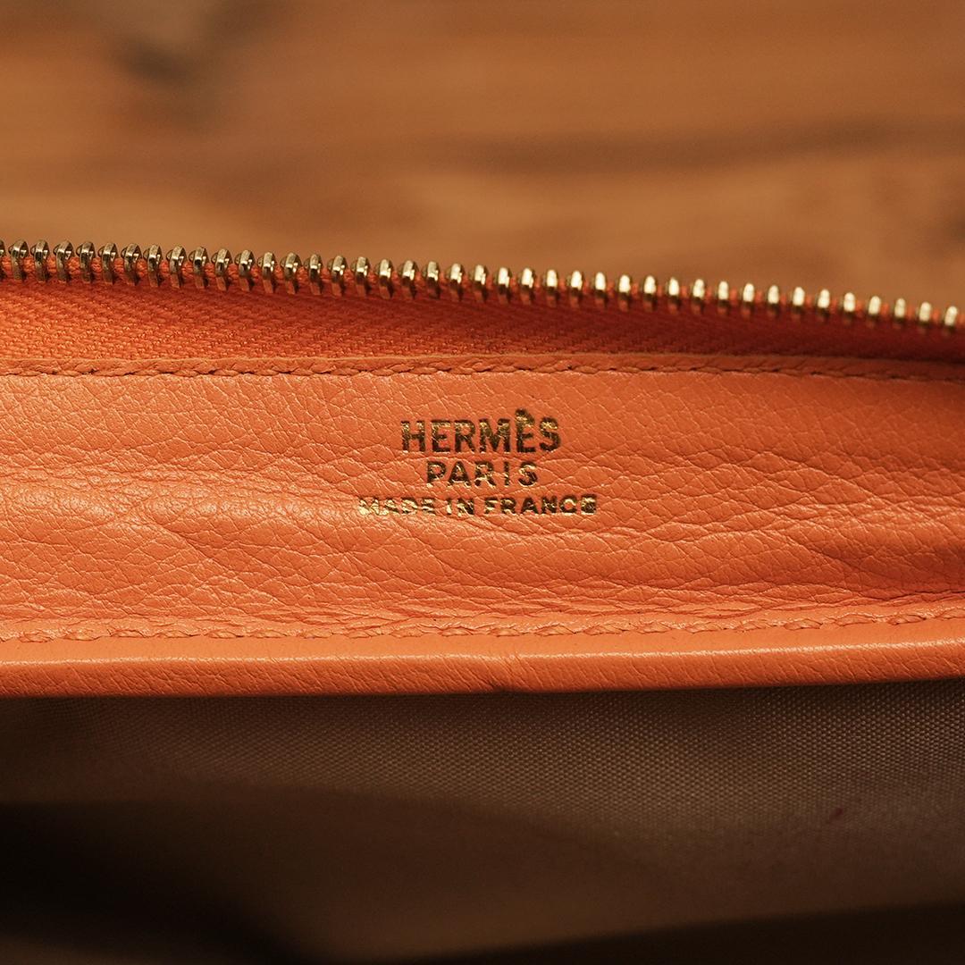 エルメス Scrib スクリブ　ペンケース ポーチ オレンジ マルチケース