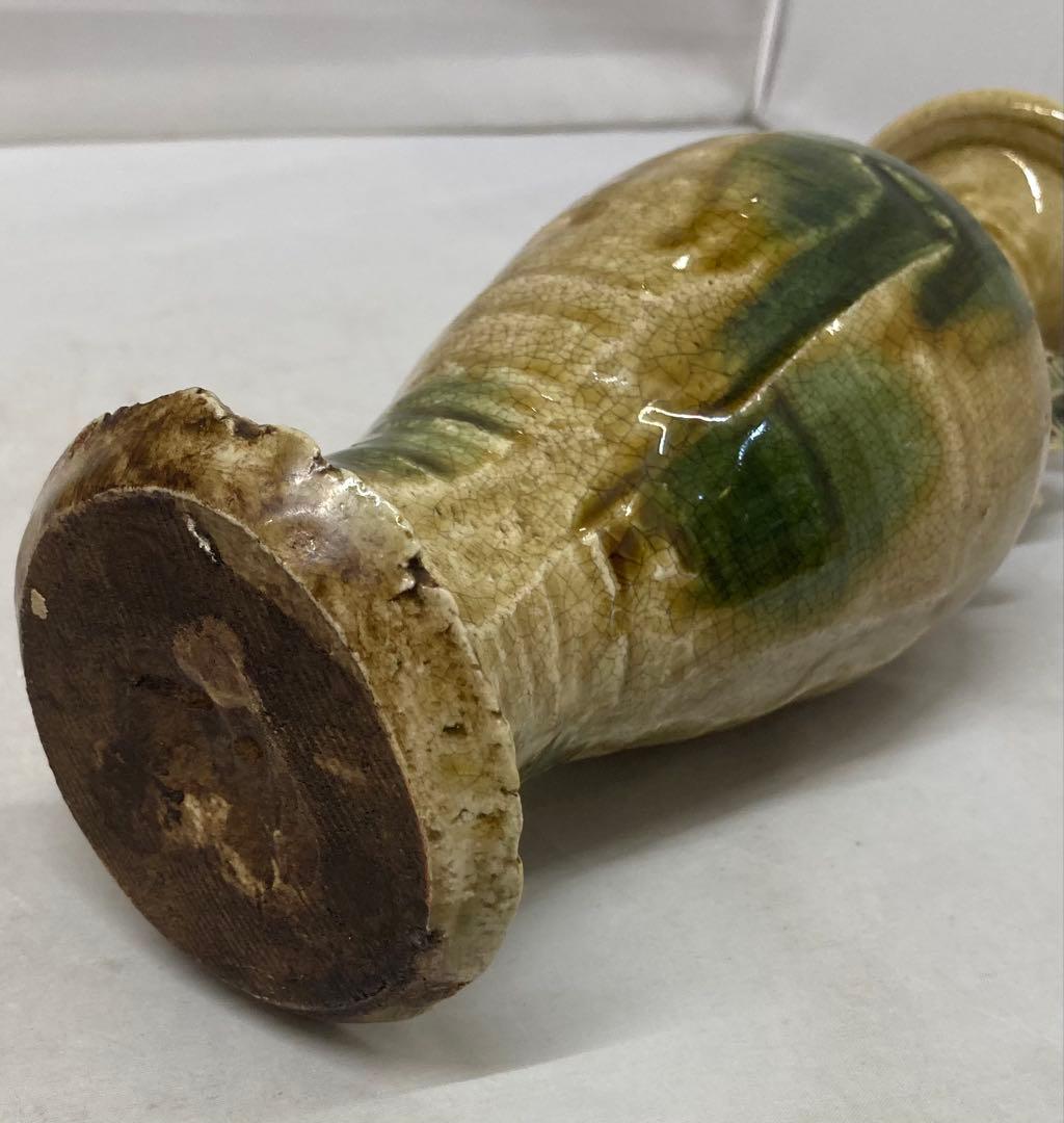 B477s 「織部 双魚飾花生」織部様式　花入　茶道具　作者不詳　箱無し