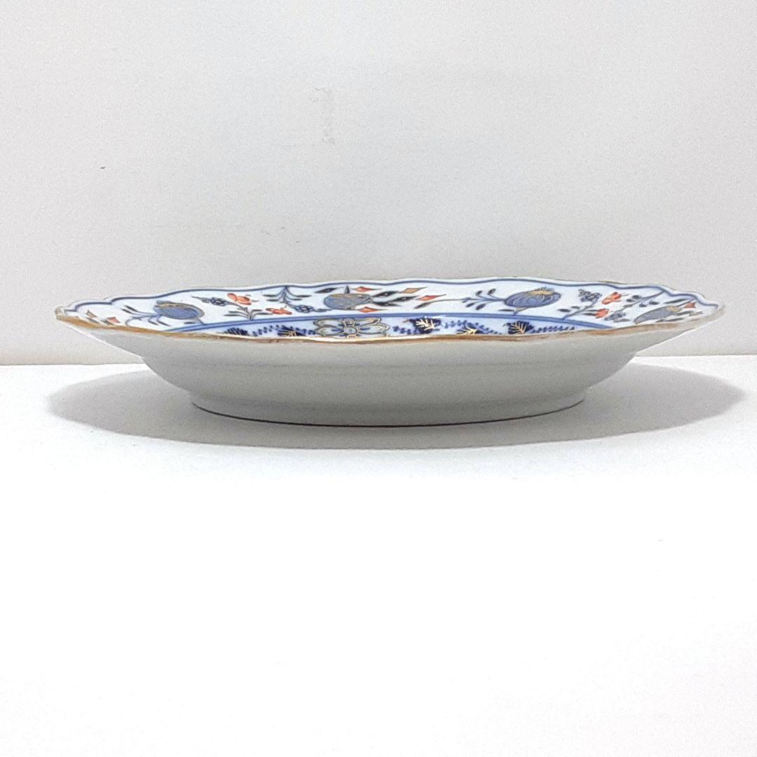 S144-1 オールドマイセン ボタン双剣 朱金オニオン プレート　ma