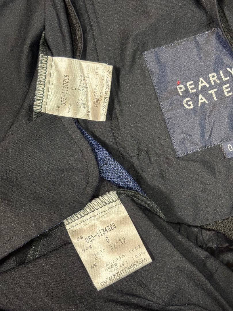 （美品）パーリーゲイツ 、高機能TEXBRID素材、セットアップ、黒色、サイズ0