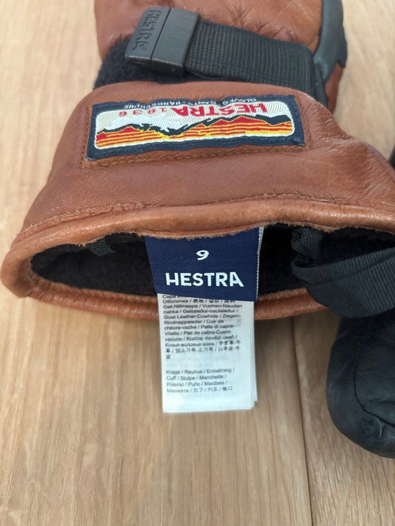 ヘストラ　Hestra ミトングローブ サイズ9 ブラウン/ブラック