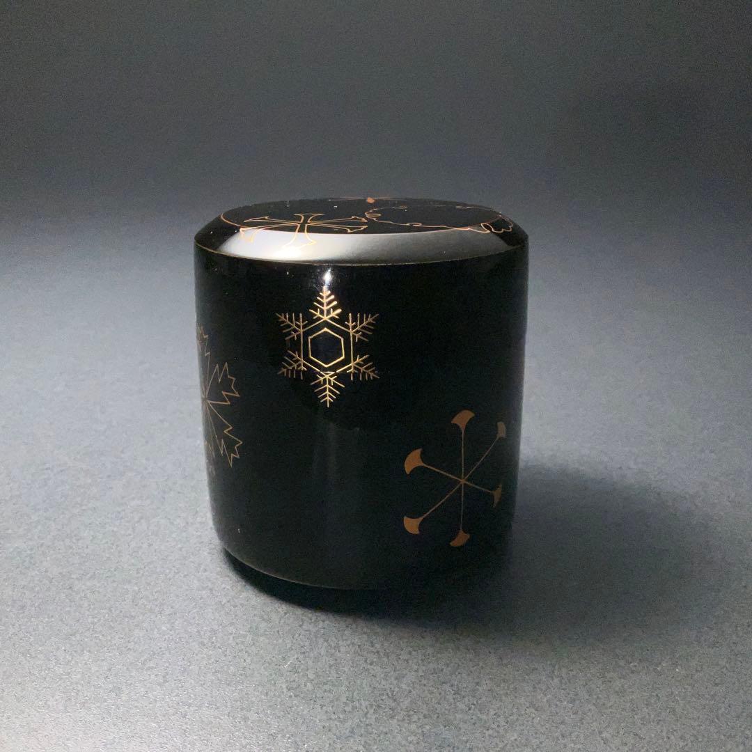 【茶道具】雪吹　棗　雪輪　中村宗尹　共箱　薄器　吹雪　R1277ダN3