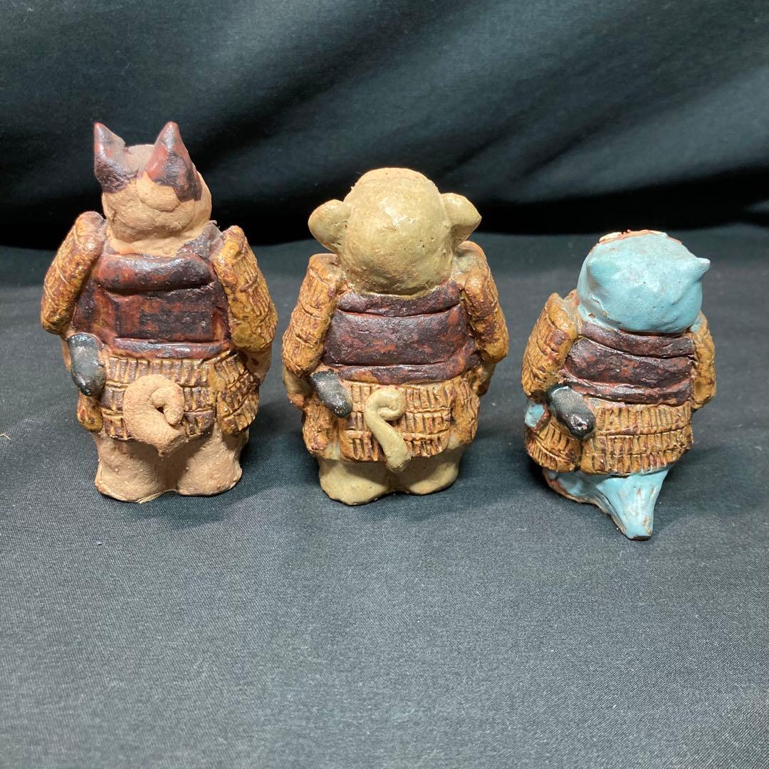 【美品】ささきようこ 陶人形 桃太郎とお供 4点セット