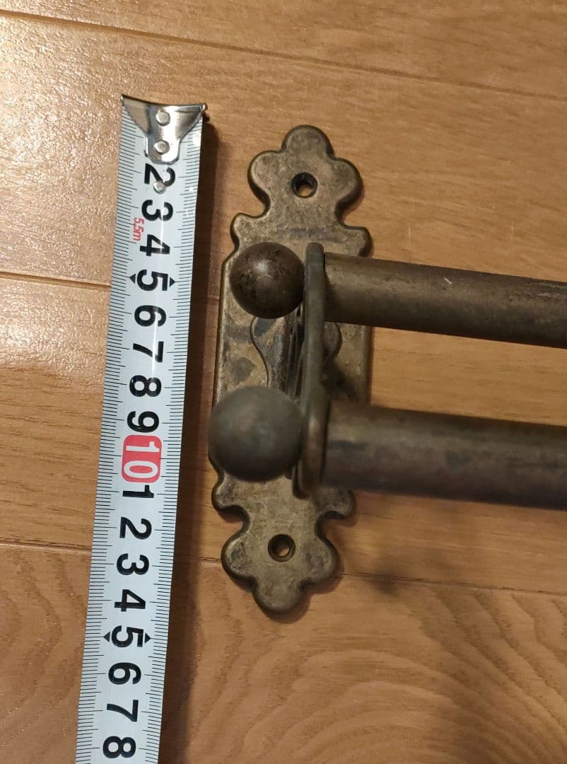 アンティーク 真鍮製 ダブルタオルバー 2連タオル掛 クラシック イタリア製 ②