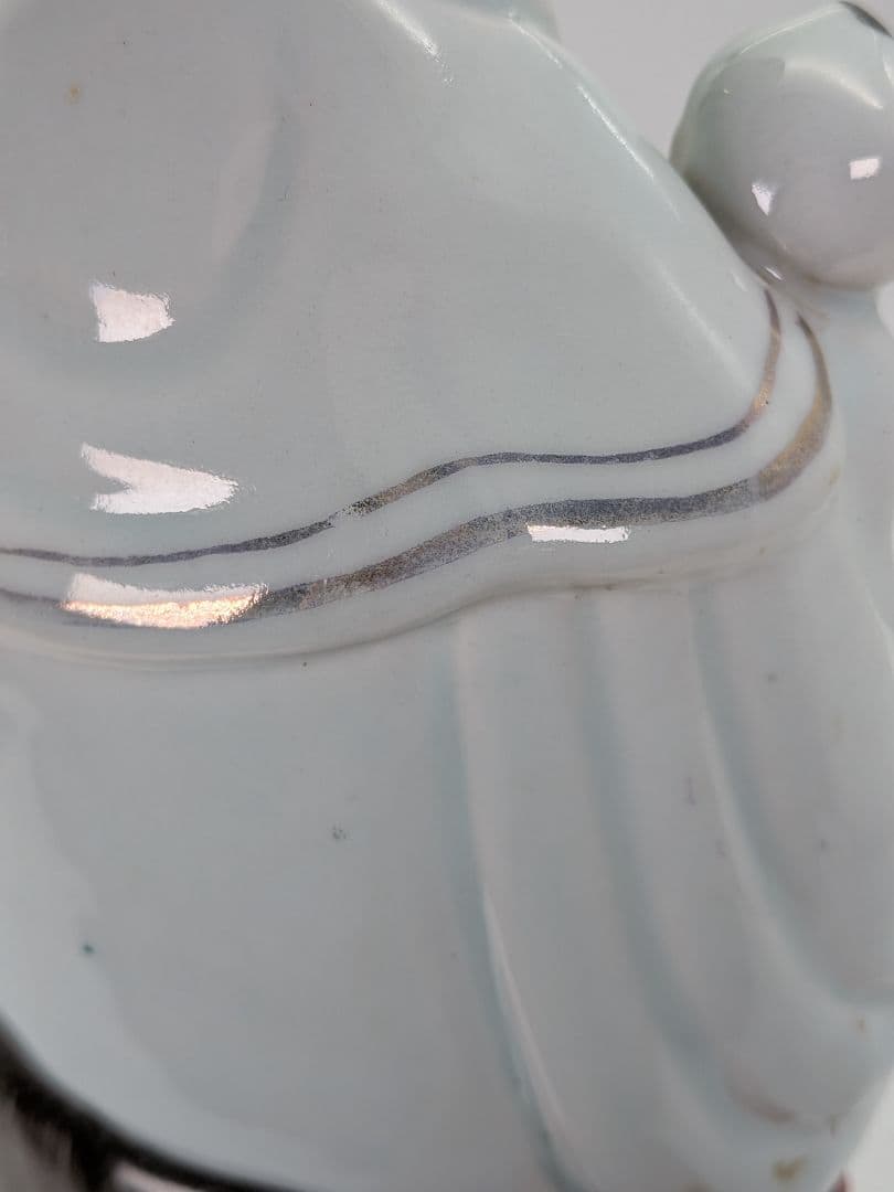 中国九江人形 子安観音菩薩像 観世音菩薩 龍上観音 仏教 仏像 景徳鎮