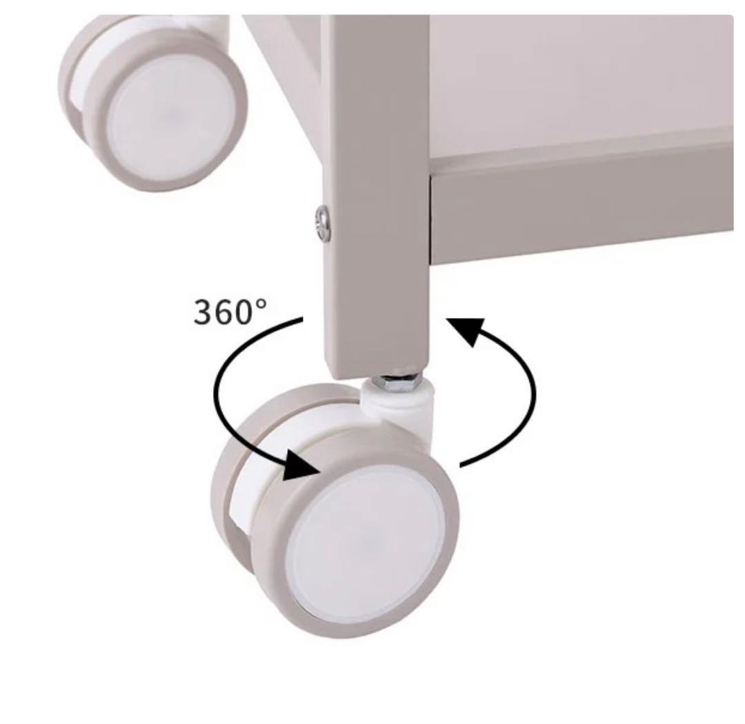 ピンクの引き出し付き3段ワゴン