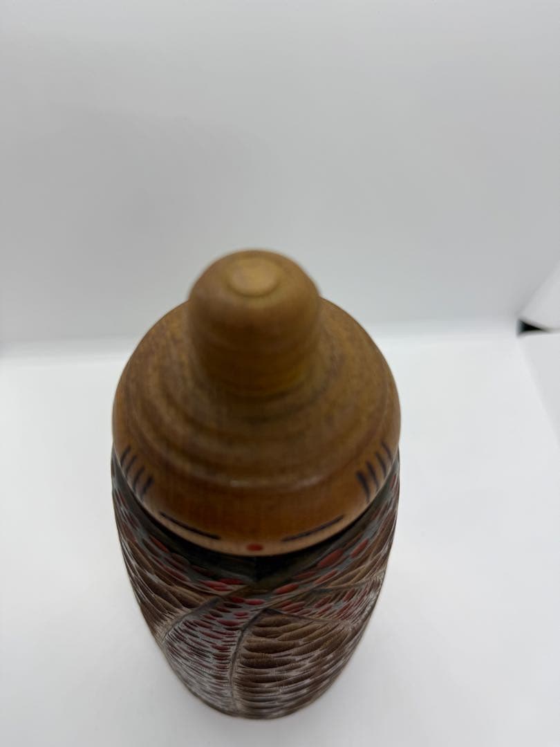 木製 こけし人形 伝統的デザイン 創作こけし　作者あり