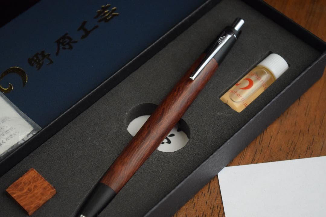 野原工芸新型シャーペンシーオーク 固定式金具付銀金具