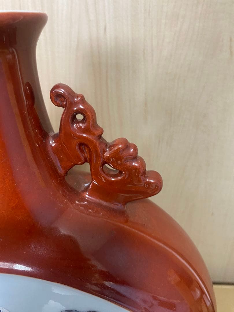 中国　景徳鎮製　鄒國鈞作？抱月瓶(一箇所彩剥がれがあり)引越しのため　売り尽くす