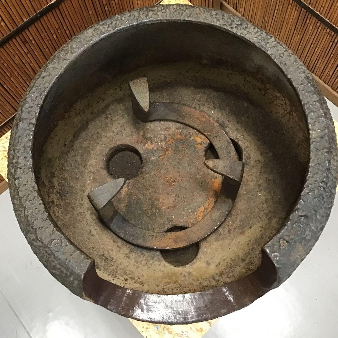 茶道具　炉➕釜➕釜リング➕灰 IT236KM