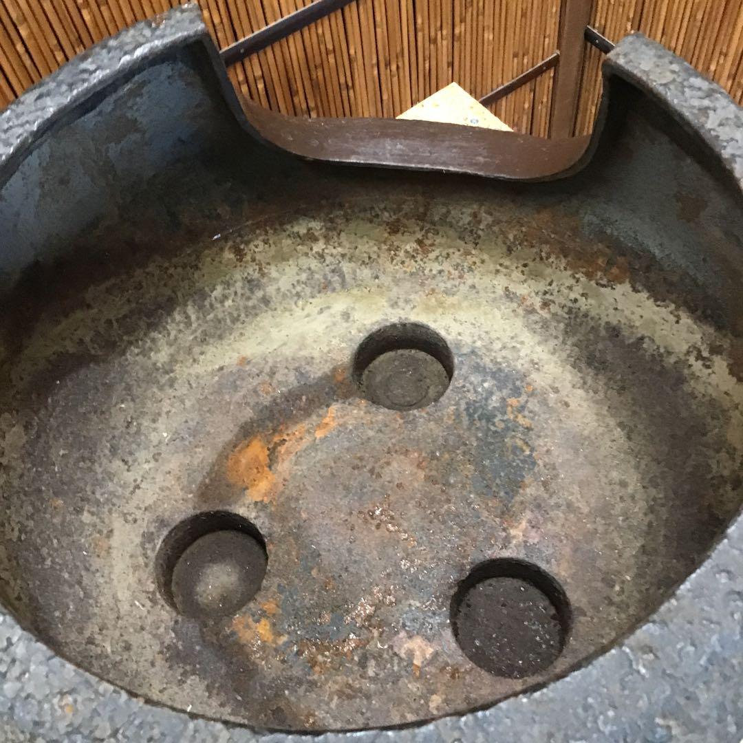 茶道具　炉➕釜➕釜リング➕灰 IT236KM