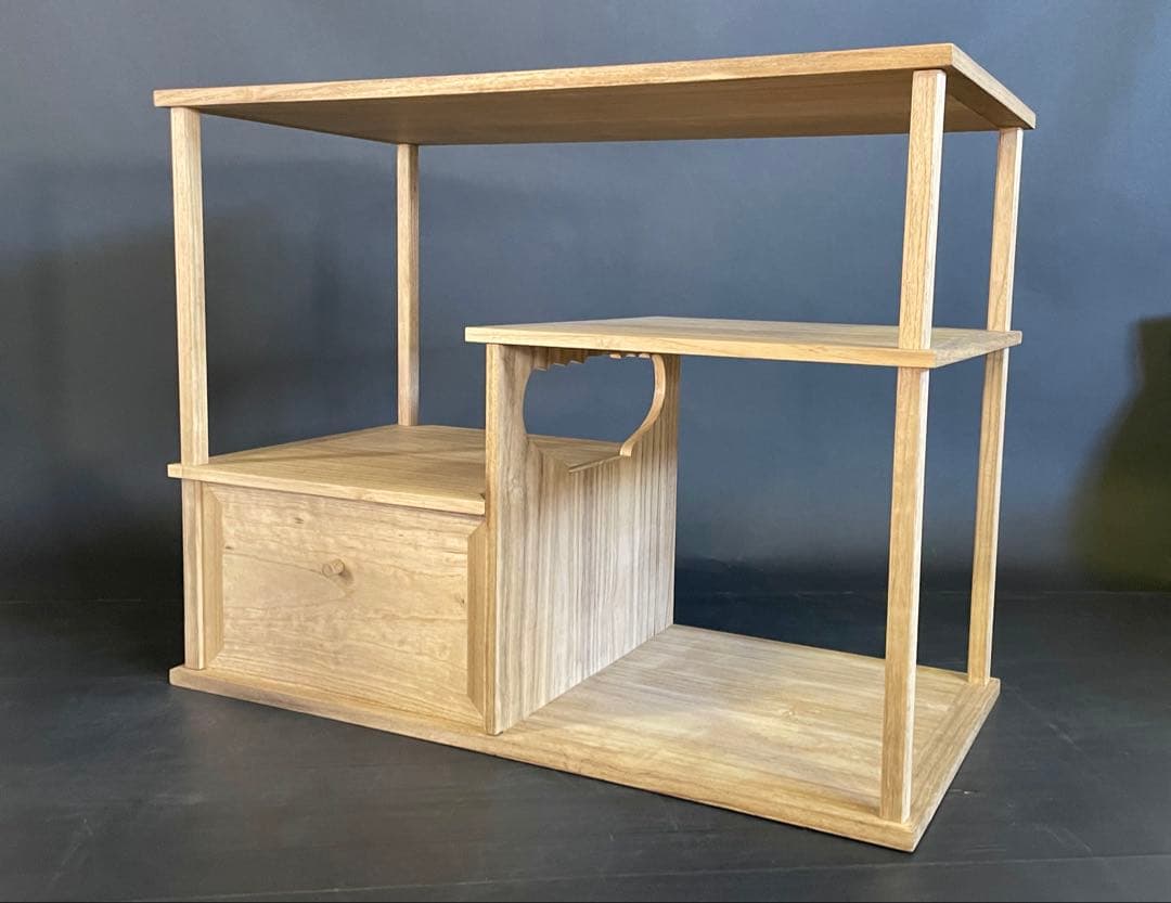 特価❣️『母』 利休好 袋棚 志野棚 組立式 仕舞い箱 茶道具 （26F①）