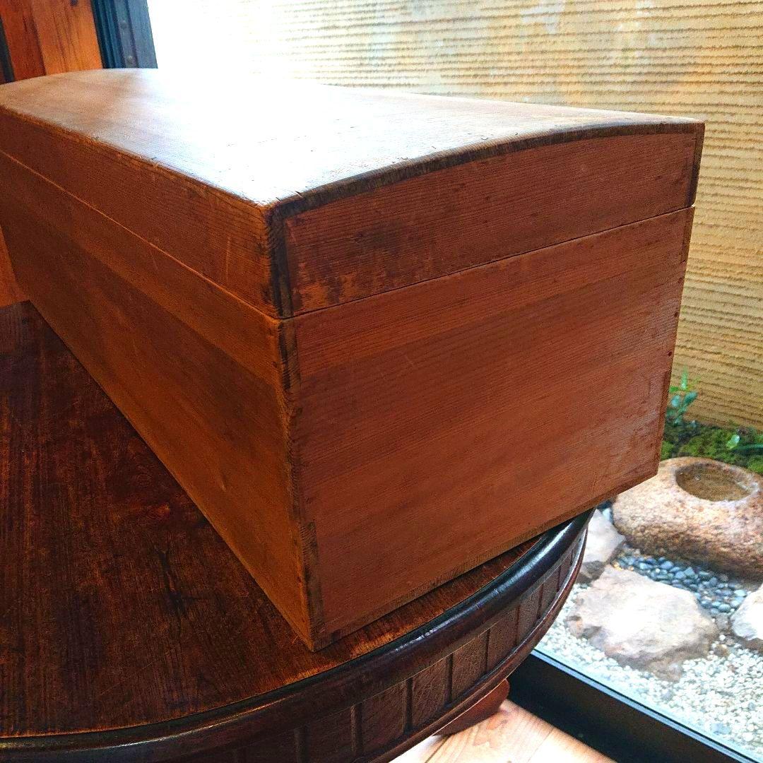 骨董 総檜 軸箱