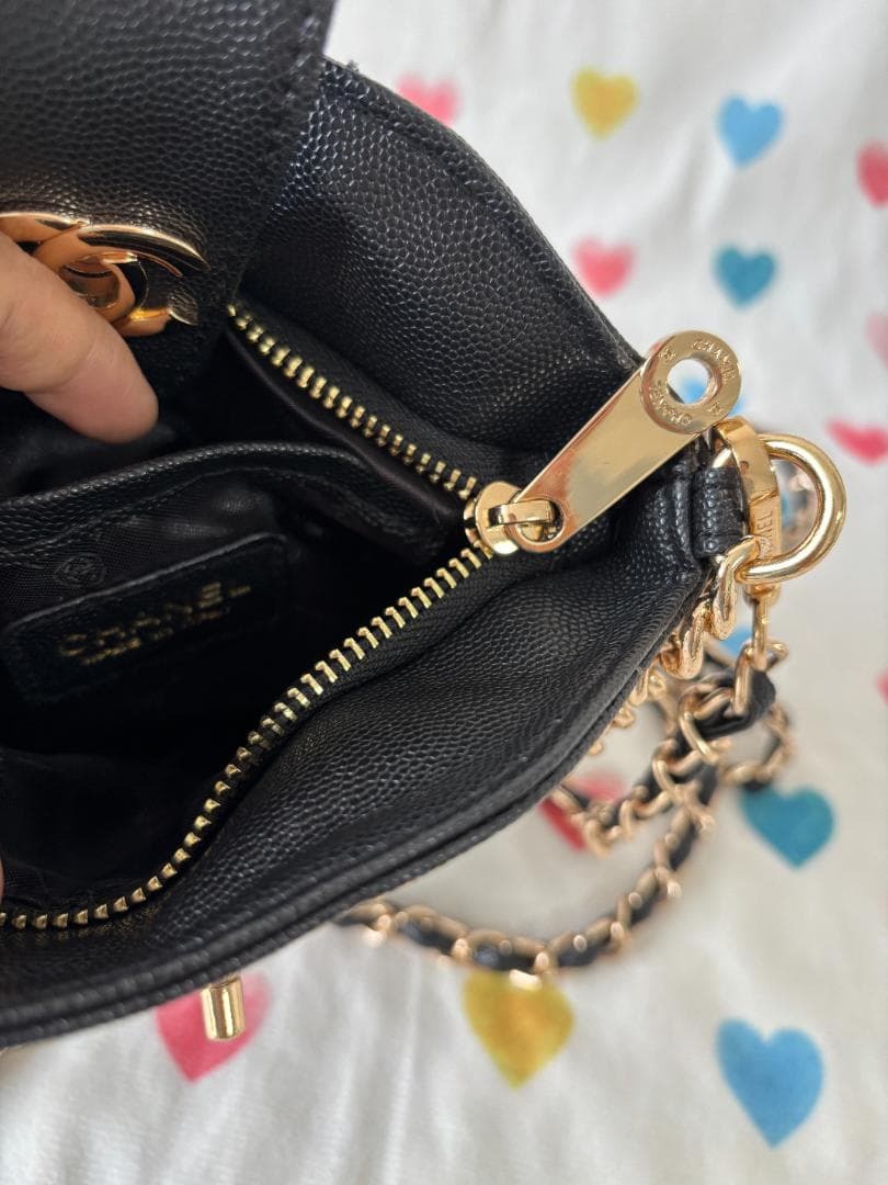 極美品 ブラック キルティング ショルダーバッグ