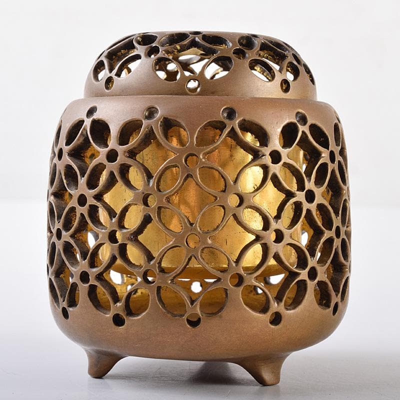 香道具　鋳銅　内金溜　香炉　在銘　M　R7602