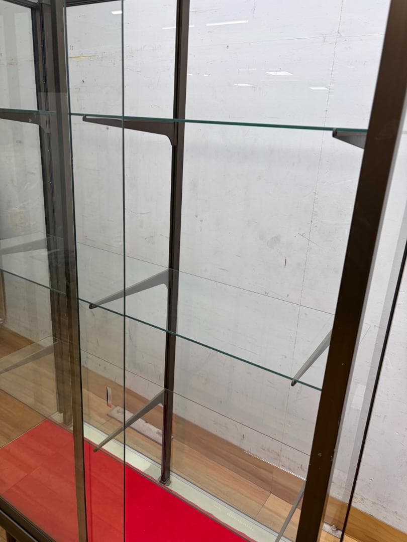 NISSIN　ガラスショーケース　キャスター付き　店舗用