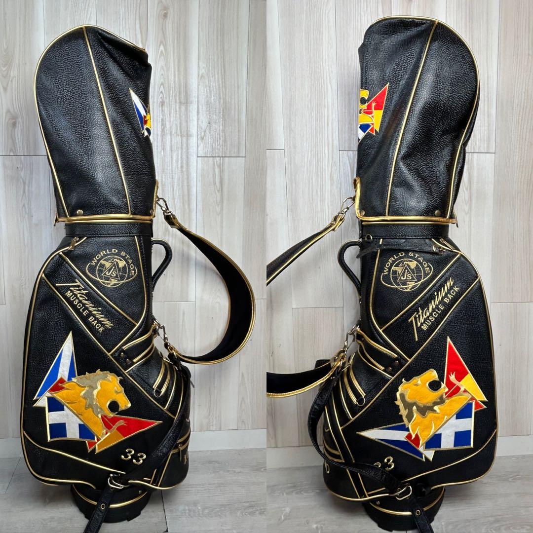 【ジャンボ尾崎】J's WORLD STAGE マッスルブラック　ゴルフバッグ