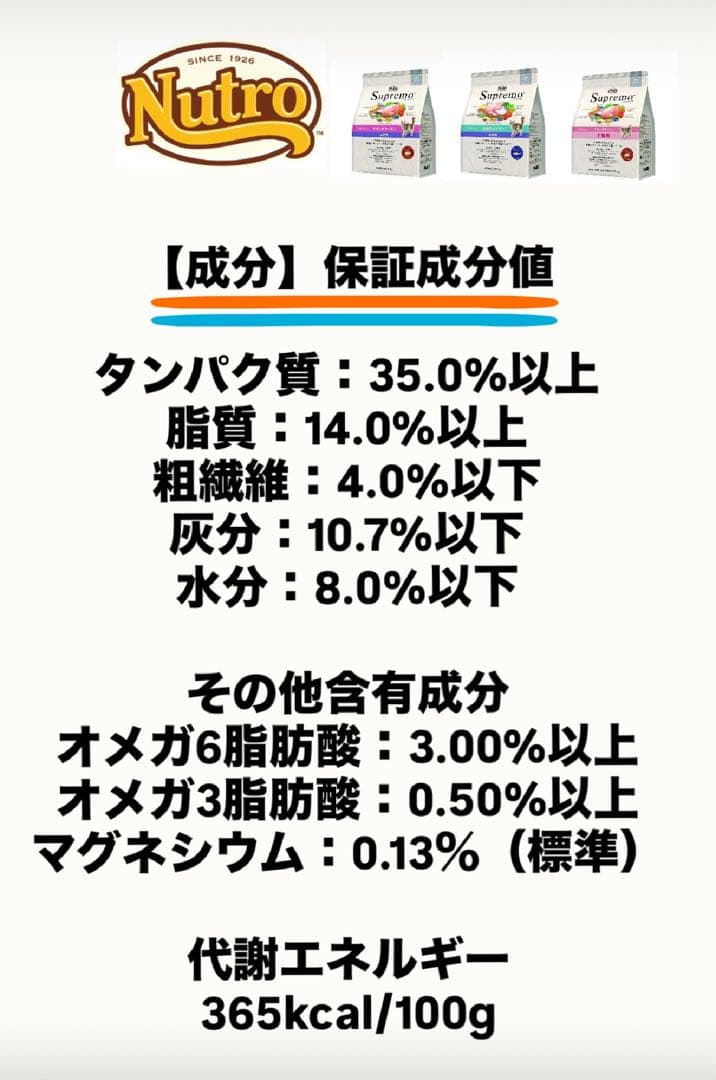 ニュートロ　シュプレモ　成猫用（チキン&サーモン）3kg×６袋　ナナミ③