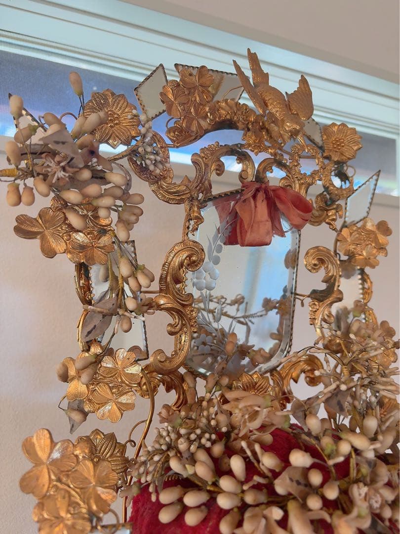 グローブドマリエ　ワックスフラワー　アンティークウエディングオブジェ