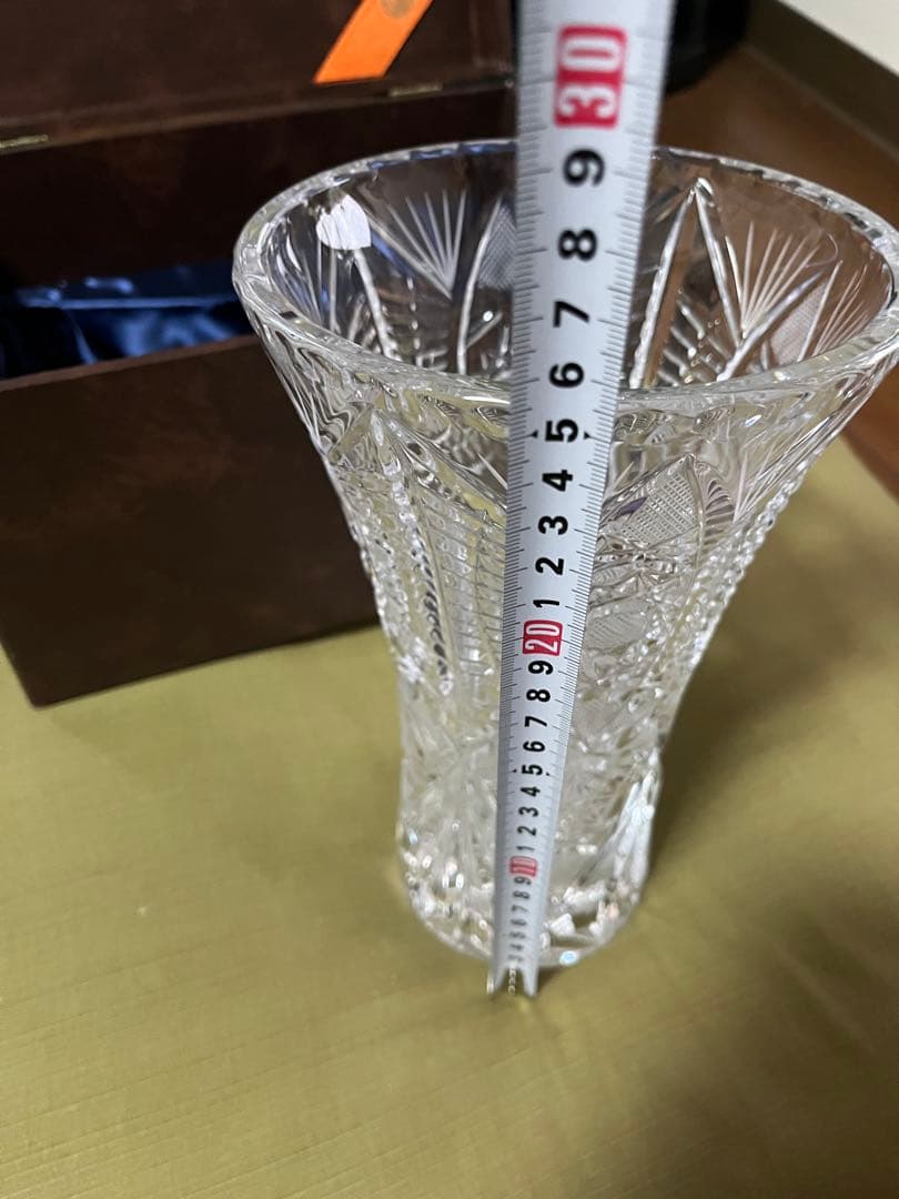 ボヘミアクリスタルガラス フラワーベース 高さ約25cm 値下げしました