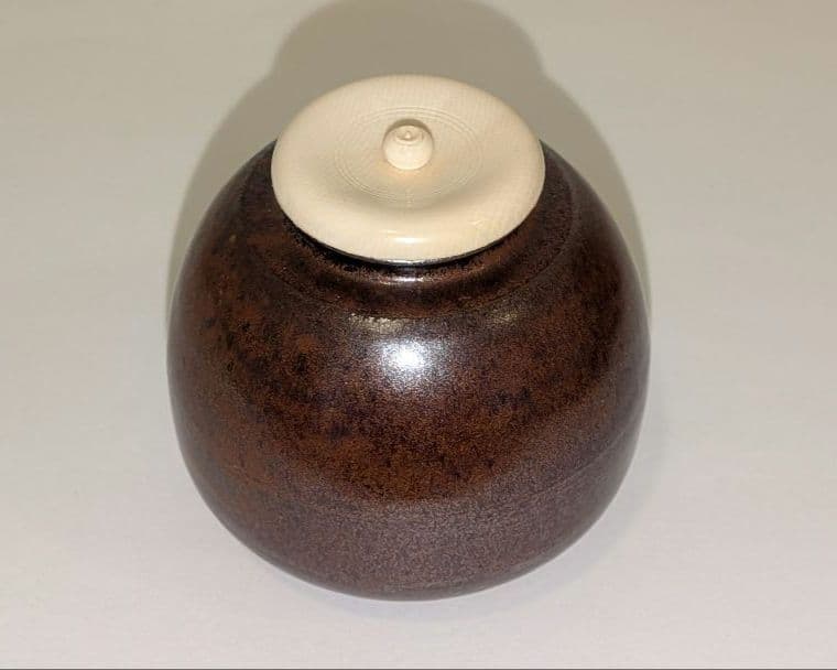 『鬼丸碧山』茶入　仕覆　高取　雪山窯　碧山作　茶道具　共箱　西陣織花文浮織