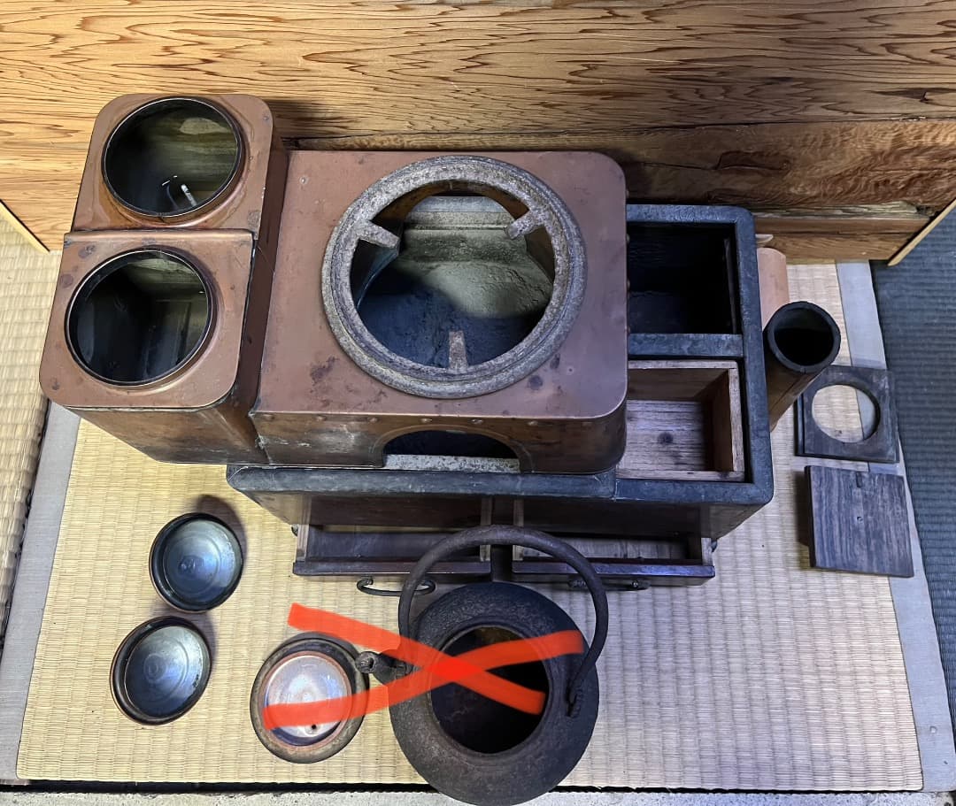 長火鉢、銅燗炉セット