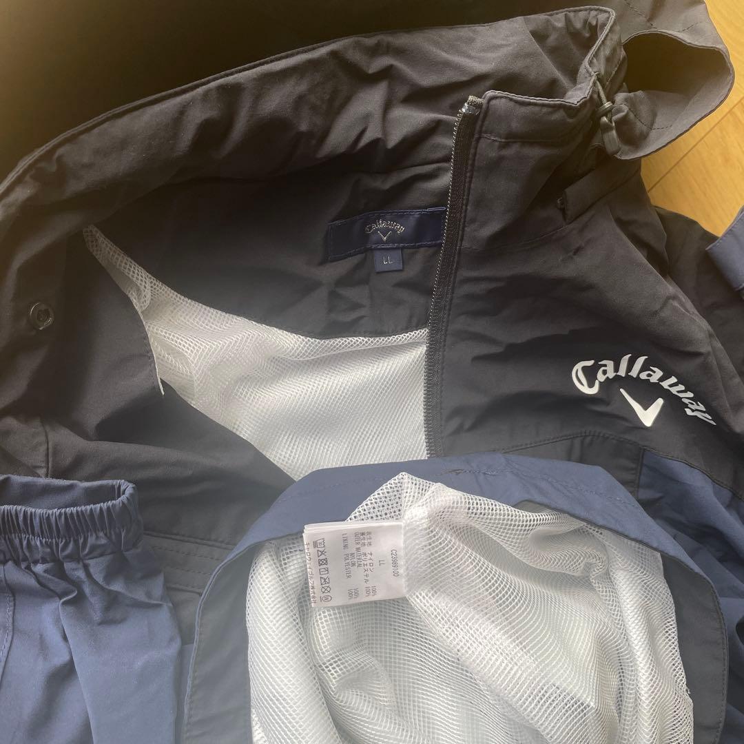 キャロウェイゴルフレインウェア上下セットメンズ LL紺色Callaway