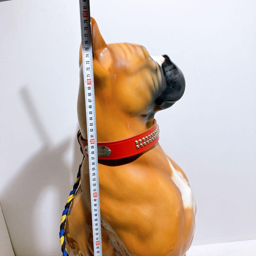ボクサー 置物 オブジェ イタリア製 陶器 動物 雑貨 犬 イヌ 80cm