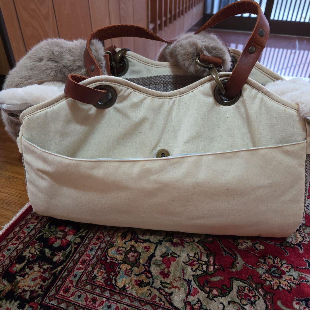 ✨希少✨LA発Louisdog高級ペットキャリーバッグ ファー取り外し可軽量通気