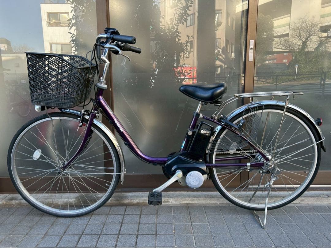 中古電動自転車 パナソニック ビビDX 26インチ　パープル 横浜№3700