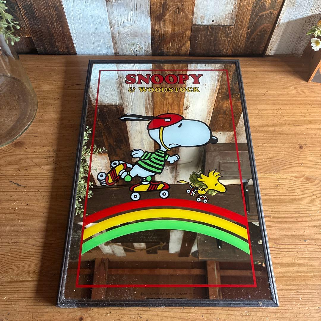 スヌーピー & ウッドストック ミラー　レトロ　ヴィンテージ