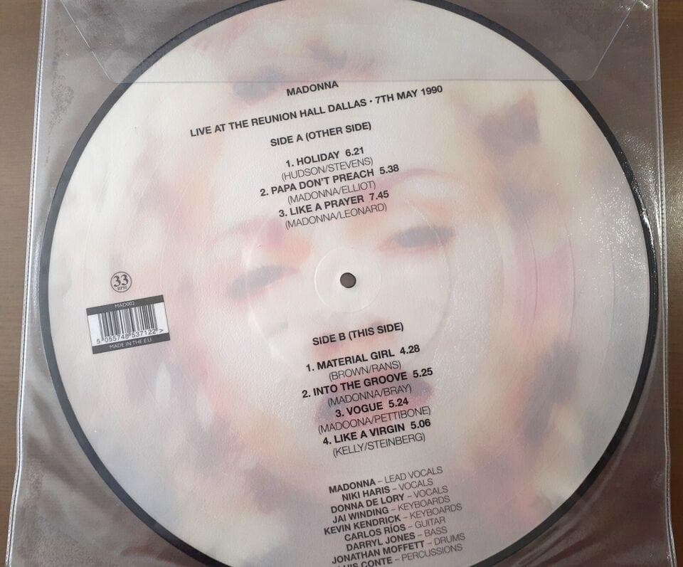 マドンナ　Live In Dallas 1990　限定盤 ピクチャー盤 LP